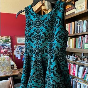 KnitWorks Dress. Dark teal & black. 12. $13.00